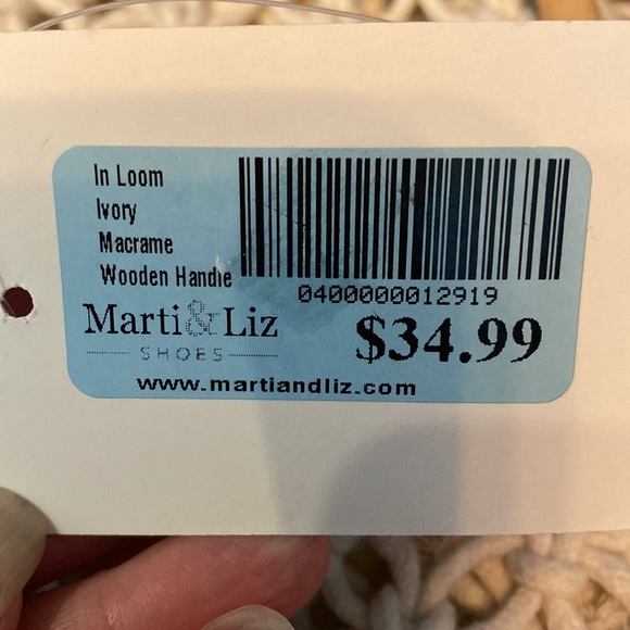 The Boutique at Marti&Liz in Loom Ivory Macrame Wooden Handles - Picture 5 of 5